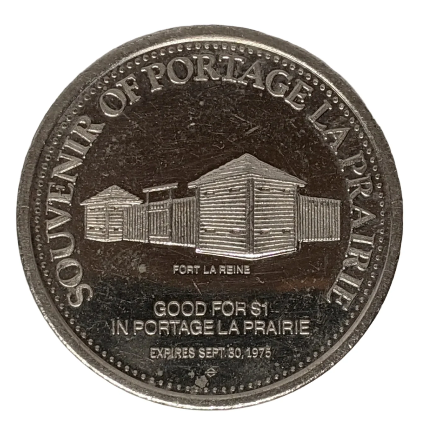 1975 Republic of Manitoba Portage la Prairie Trade Dollar Souvenir Coin