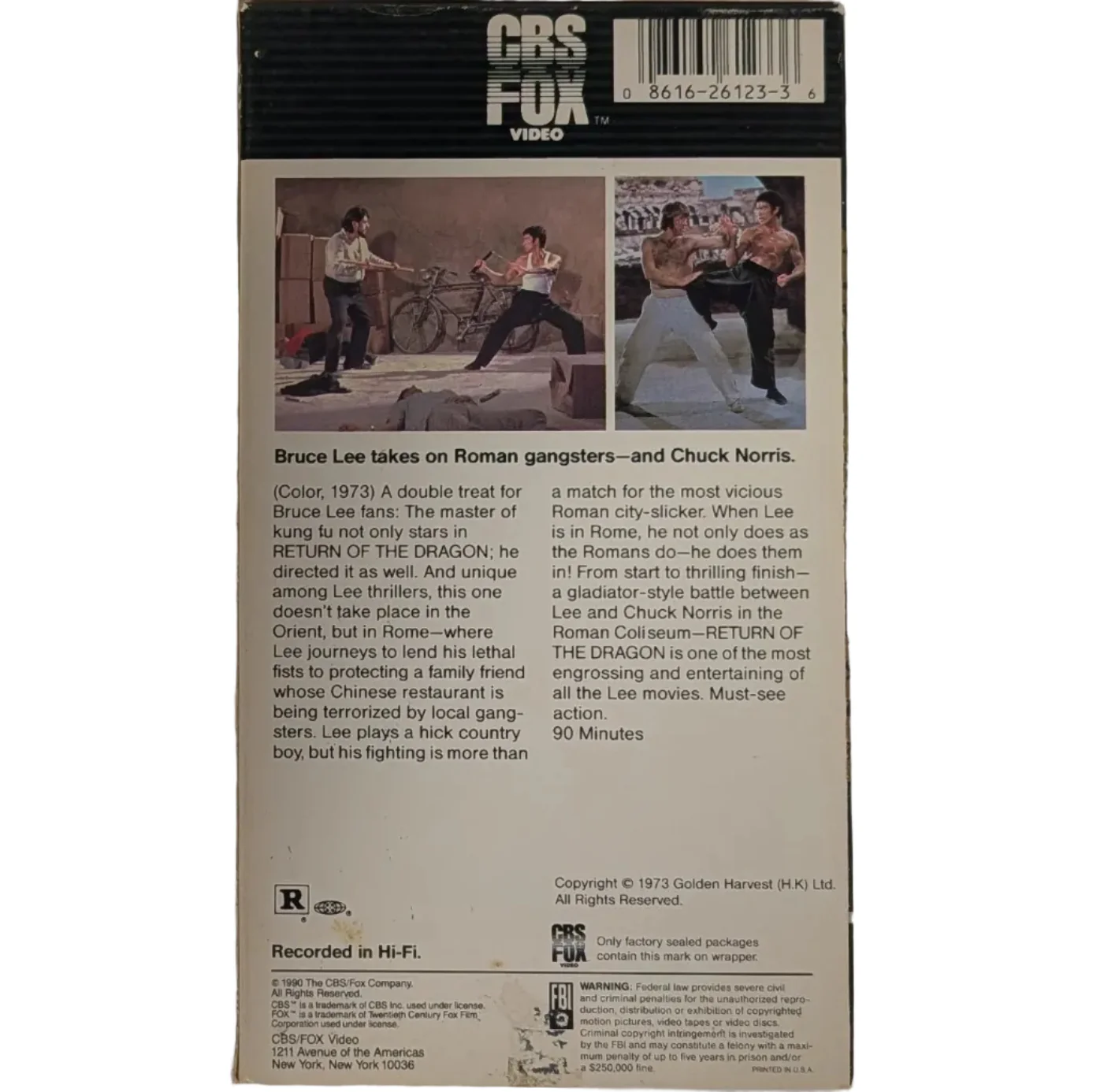 Return of the Dragon VHS - Bruce Lee - Image 2