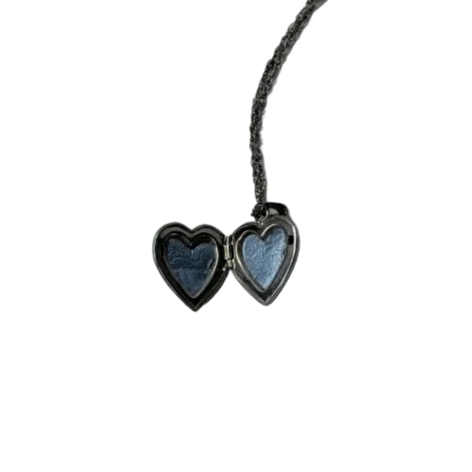 Sterling Silver Enameled Heart-Shaped Locket on Chain - Image 3