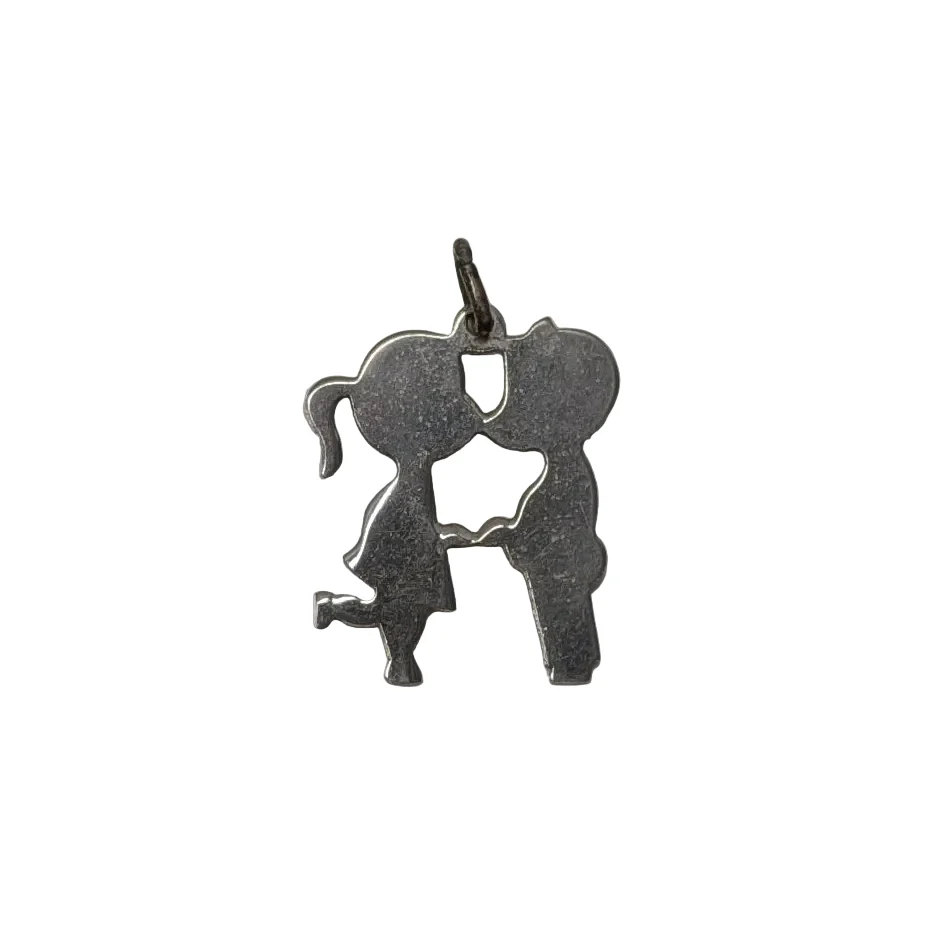 Sterling Silver Kissing Couple Charm